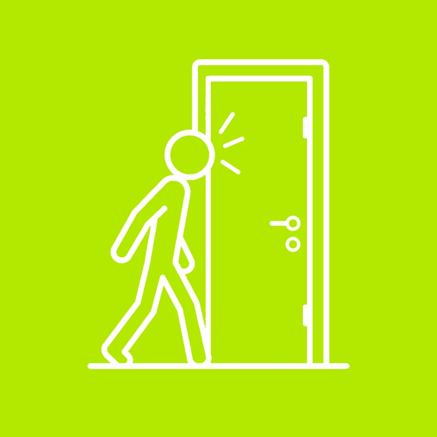 Walking into a glass door